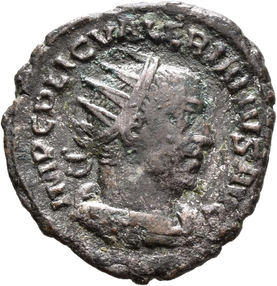 RIC V Valerian 223 Valerian obverse, Bust of Valerian, radiate, draped, right