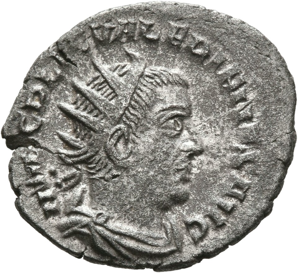 RIC V Valerian 224 Valerian obverse — Bust of Valerian, radiate, draped, right