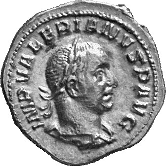 RIC V Valerian 230 Valerian obverse, Bust of Valerian, laureate, draped, cuirassed, right