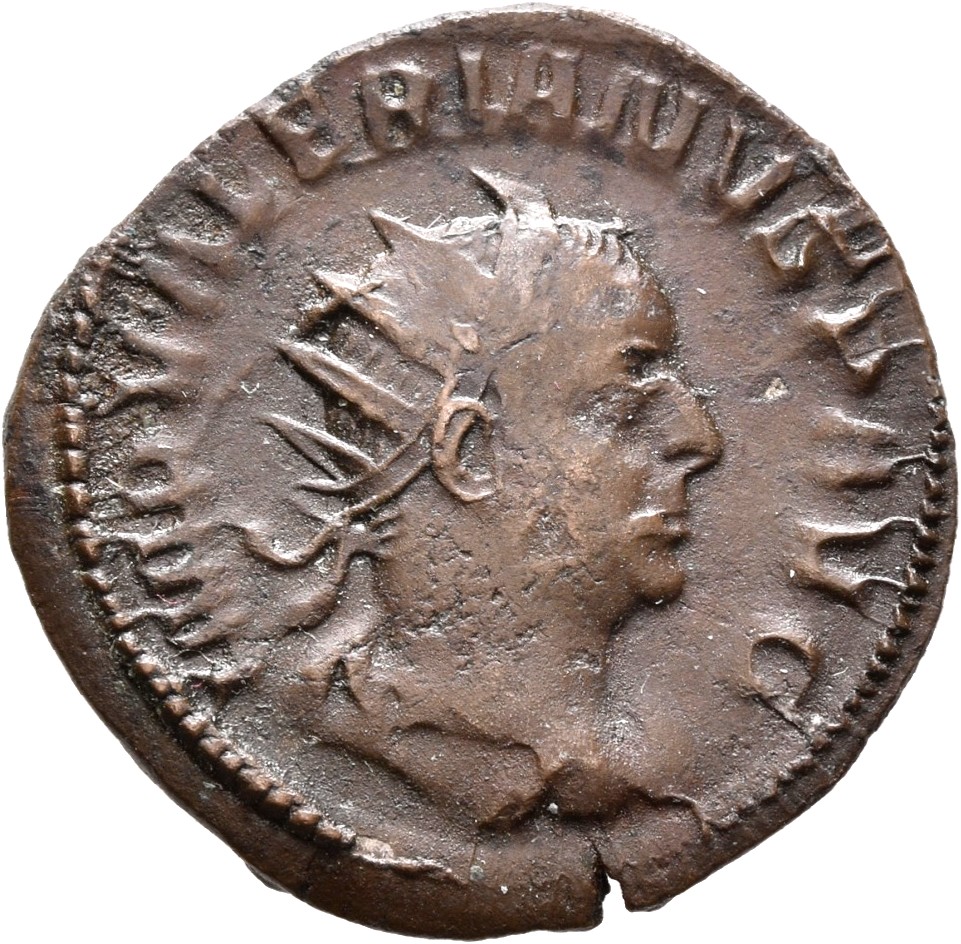 RIC V Valerian 233 Valerian obverse, Bust of Valerian, radiate, draped, right