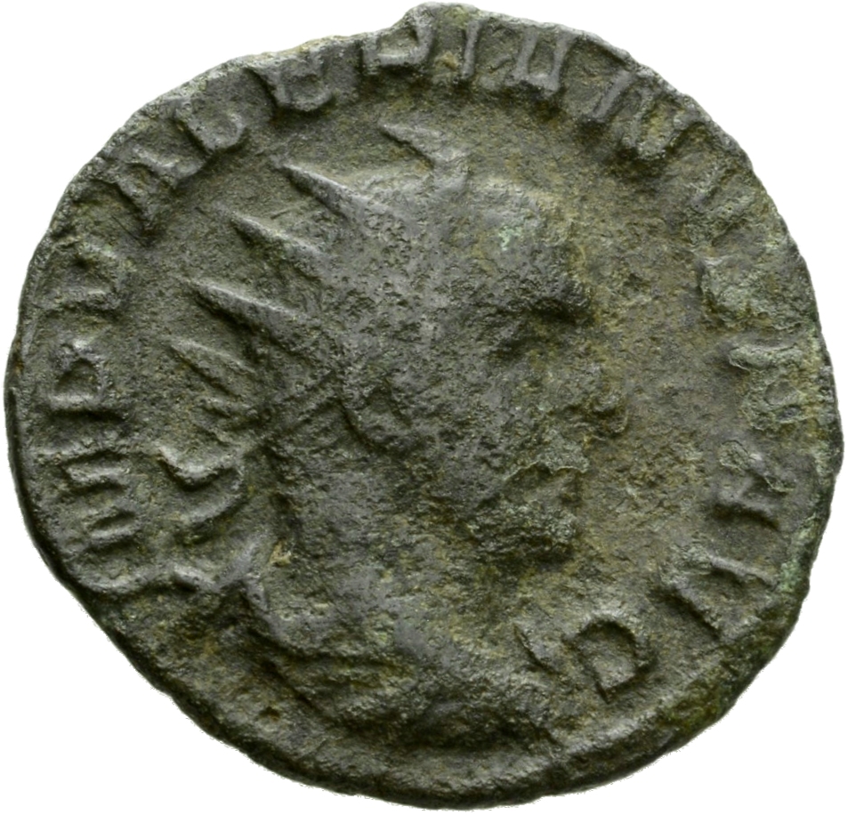 RIC V Valerian 241 Valerian obverse, Bust of Valerian, radiate, draped, right