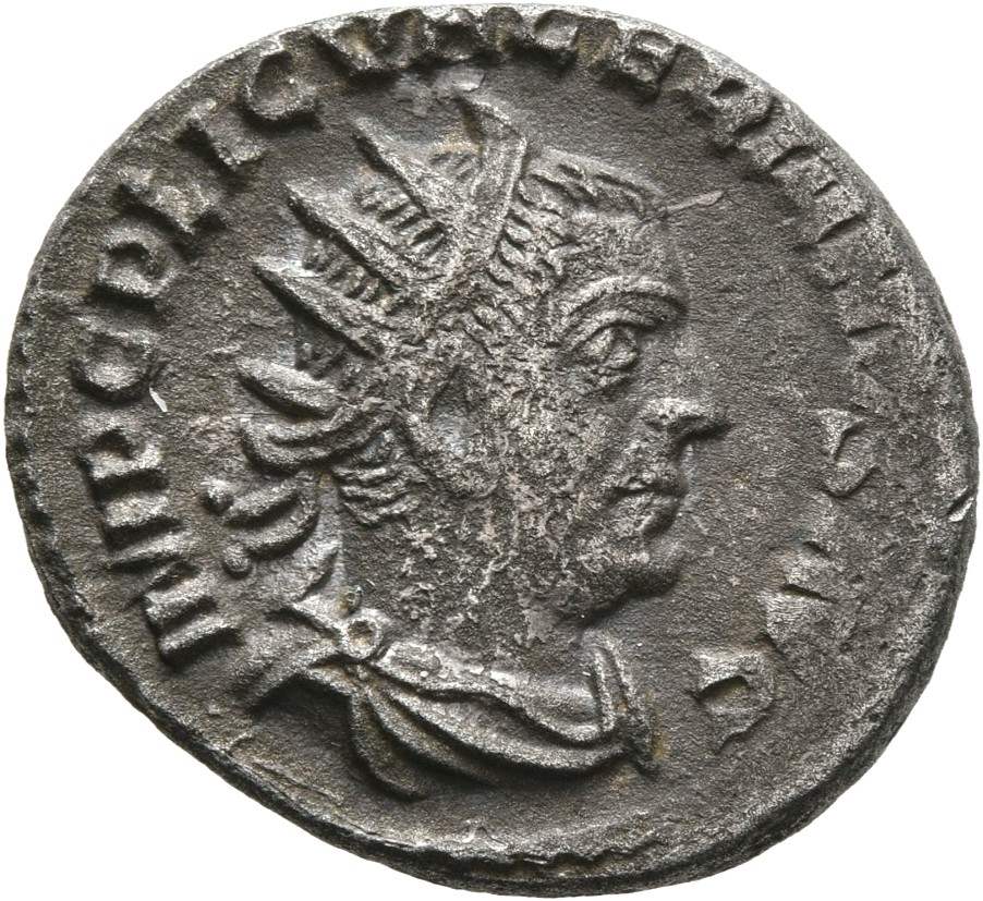RIC V Valerian 278 Valerian obverse, Bust of Valerian, radiate, draped, right
