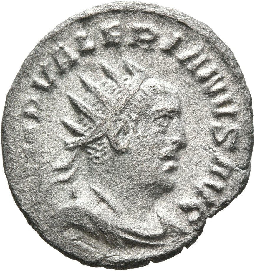 RIC V Valerian 283c Valerian obverse, Bust of Valerian, radiate, draped, cuirassed, right