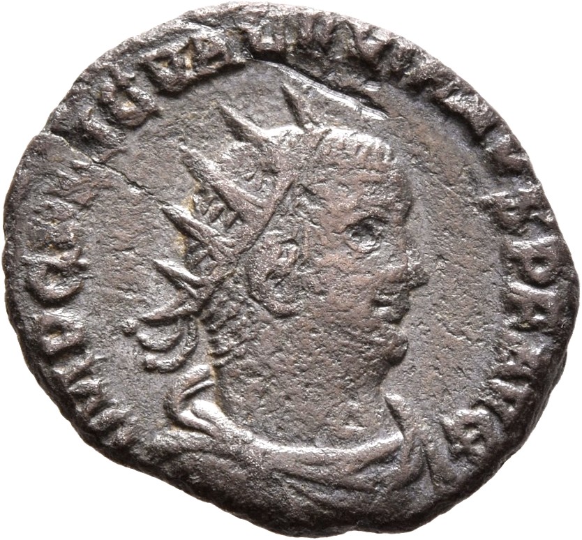 RIC V Valerian 285: Subtype 1 Valerian obverse, Bust of Valerian, radiate, draped, right