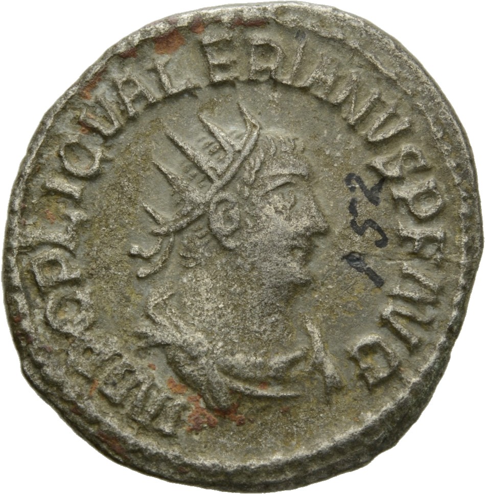 RIC V Valerian 285: Subtype 3 Valerian obverse, Bust of Valerian, radiate, draped, right