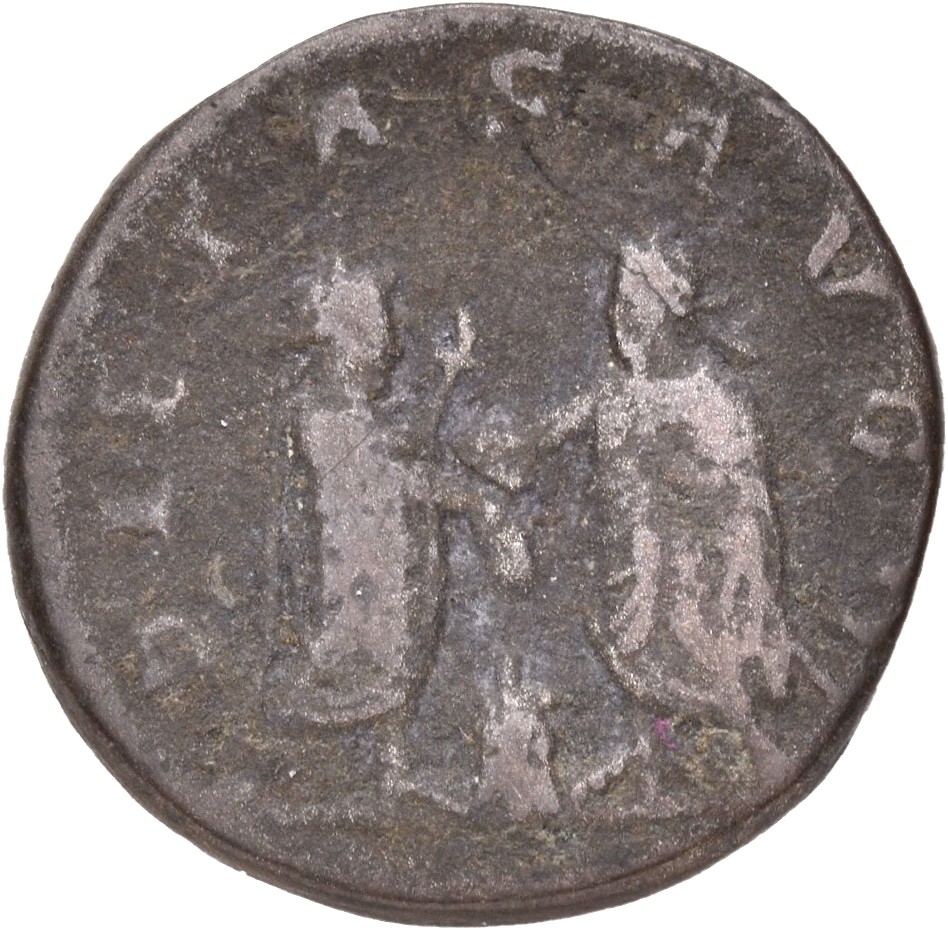 RIC V Valerian 285 Valerian reverse, Valerian and Gallienus, standing face to face, sacrificing at altar between them
