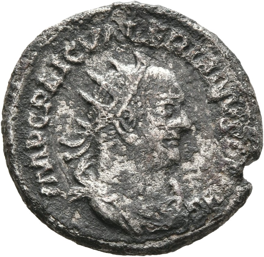 RIC V Valerian 285 Valerian obverse, Bust of Valerian, radiate, draped, right