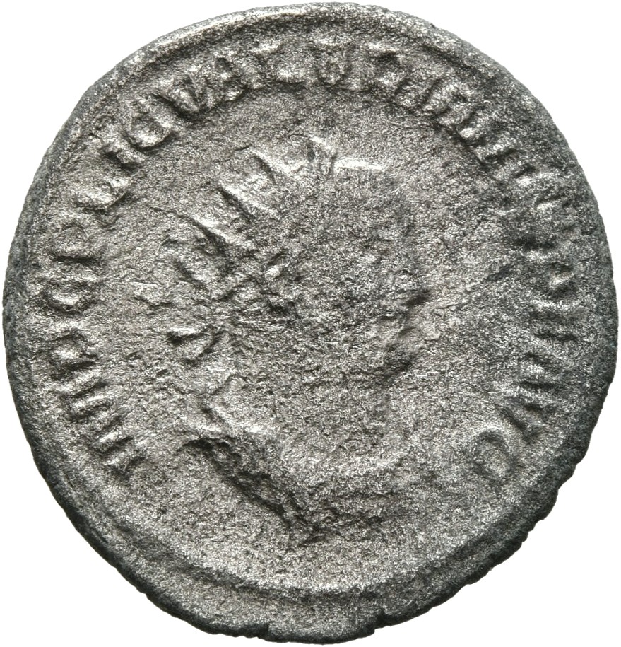 RIC V Valerian 287a: Subtype 3 Valerian obverse, Bust of Valerian, radiate, draped, right