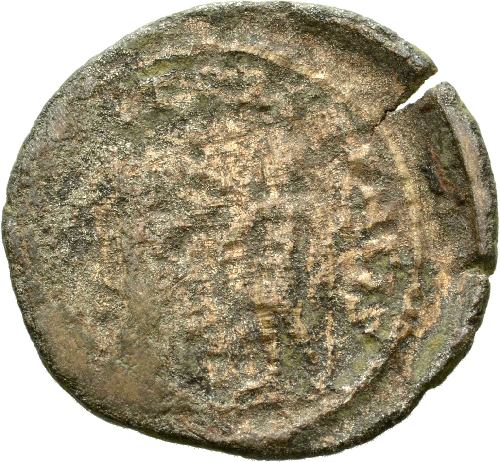RIC V Valerian 287c Valerian reverse, Turreted woman (the Orient), draped, standing right, presenting wreath to emperor, s...