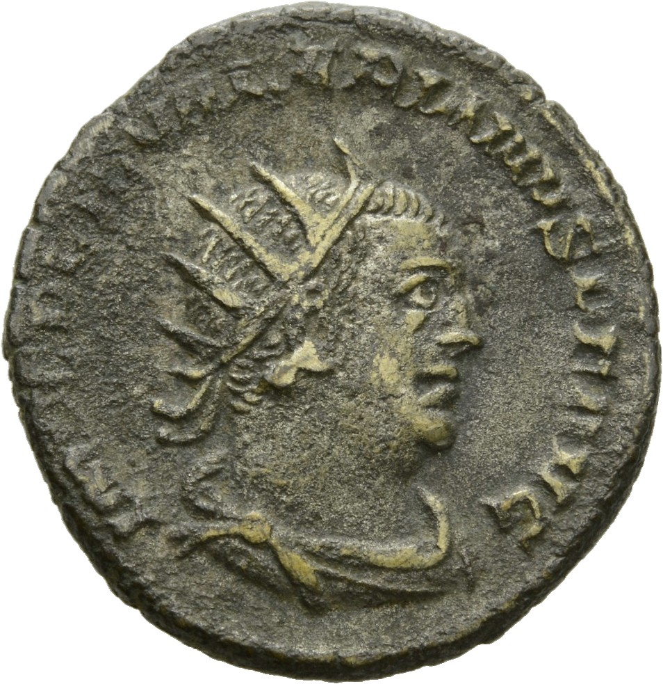RIC V Valerian 295a Valerian obverse, Bust of Valerian, radiate, draped, right