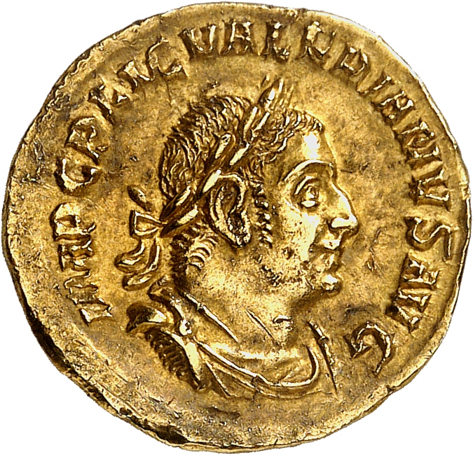 RIC V Valerian 53d Valerian obverse, Bust of Valerian, laureate, draped, cuirassed, right