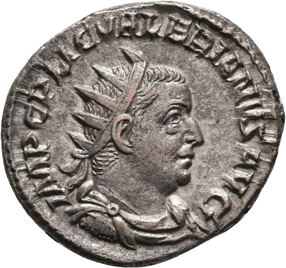 RIC V Valerian 74cA Valerian obverse, Bust of Valerian, radiate, draped, cuirassed, right