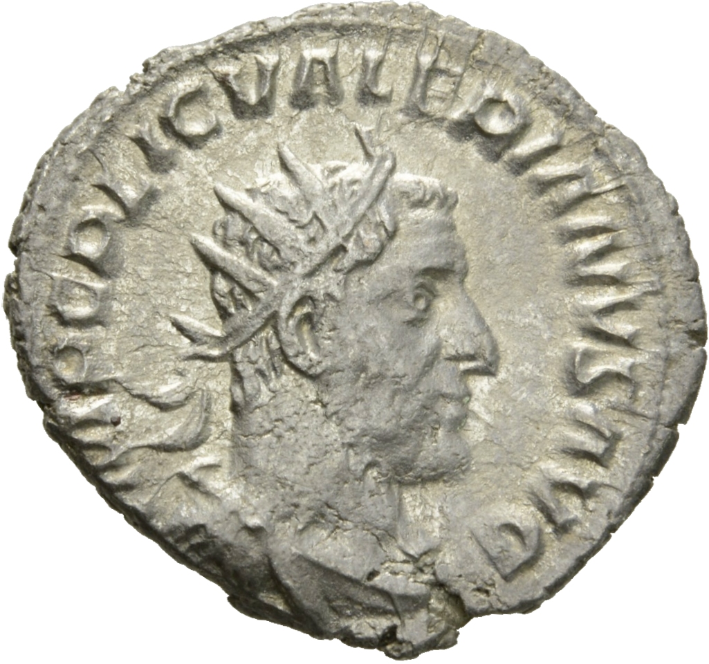 RIC V Valerian 92cC Valerian obverse, Bust of Valerian, radiate, draped, cuirassed, right