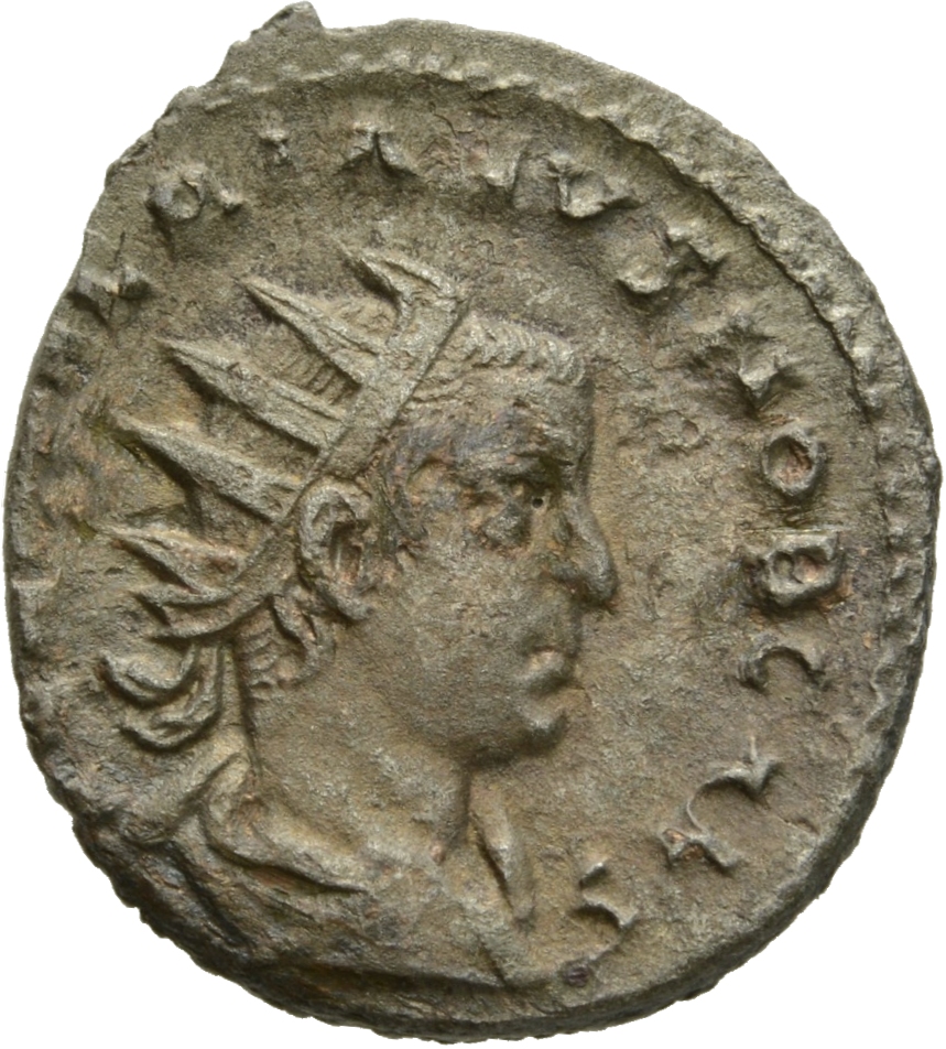 RIC V Valerian II 14 Valerian obverse, Bust of Valerian II, radiate, draped right