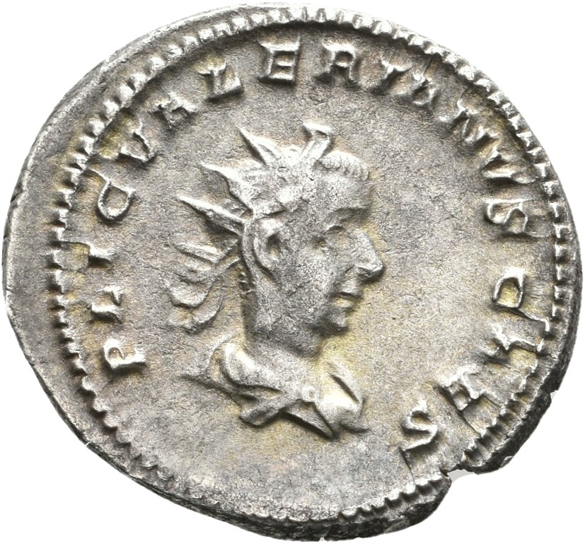 RIC V Valerian II 19 Valerian obverse, Bust of Valerian II, radiate, draped right