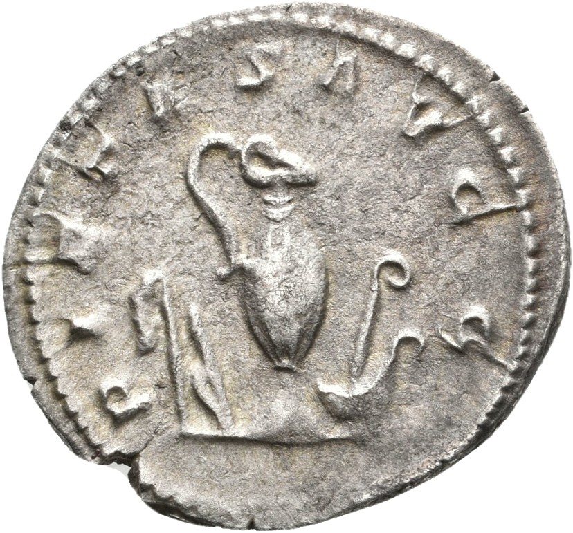 RIC V Valerian II 19 Valerian reverse, Sacrificial implements, variously arranged