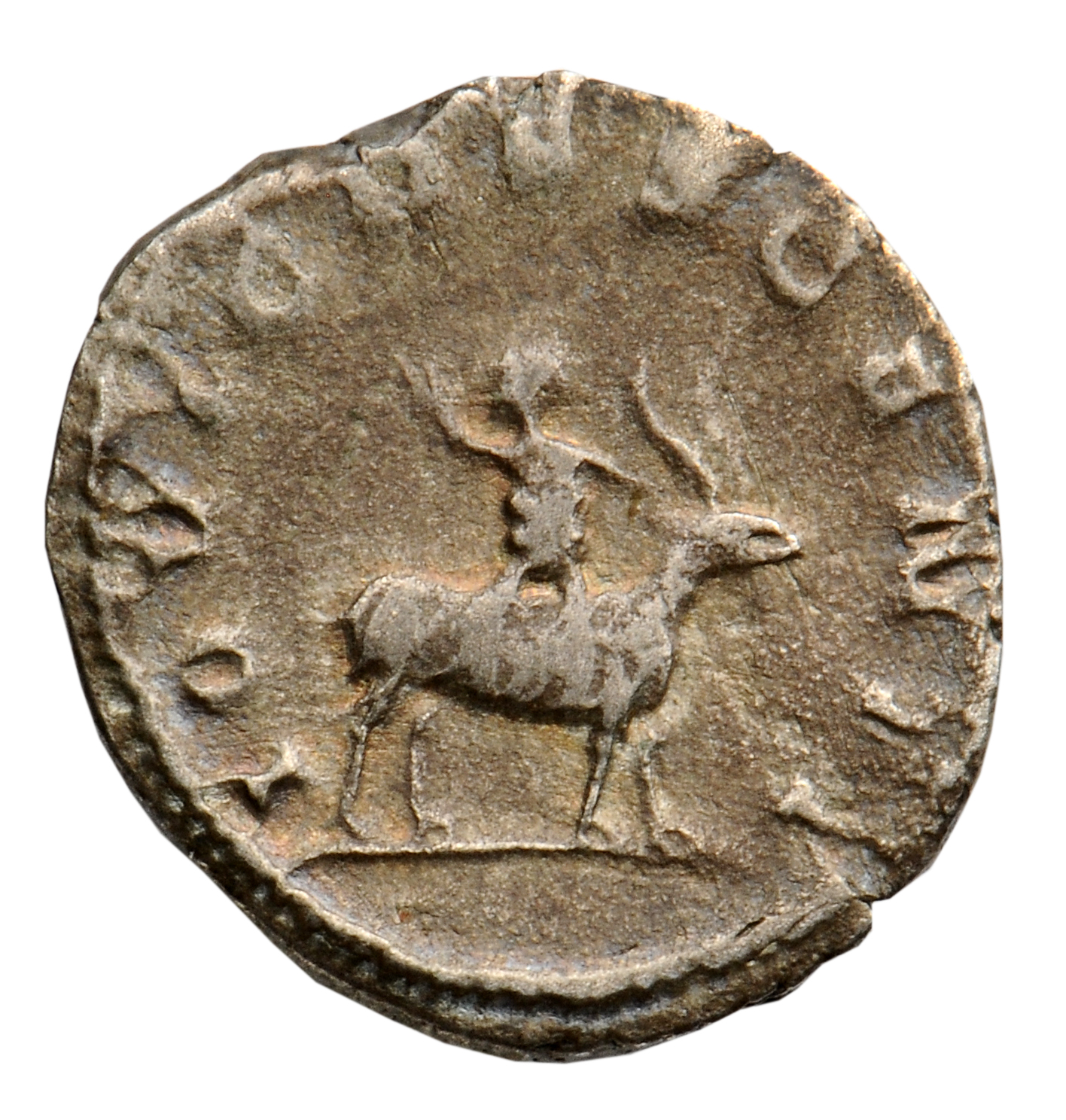 RIC V Valerian II 3 Valerian reverse, Infant Jupiter on goat