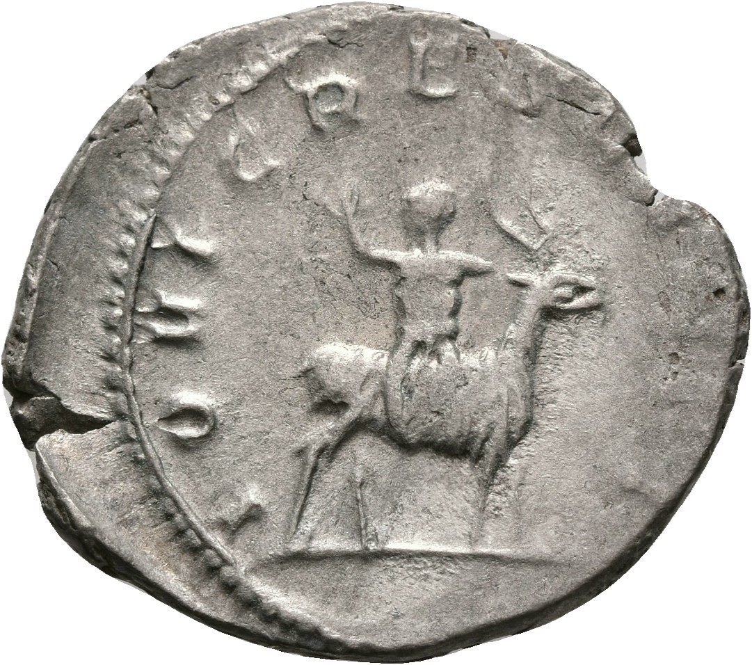 RIC V Valerian II 3 Valerian reverse, Infant Jupiter on goat