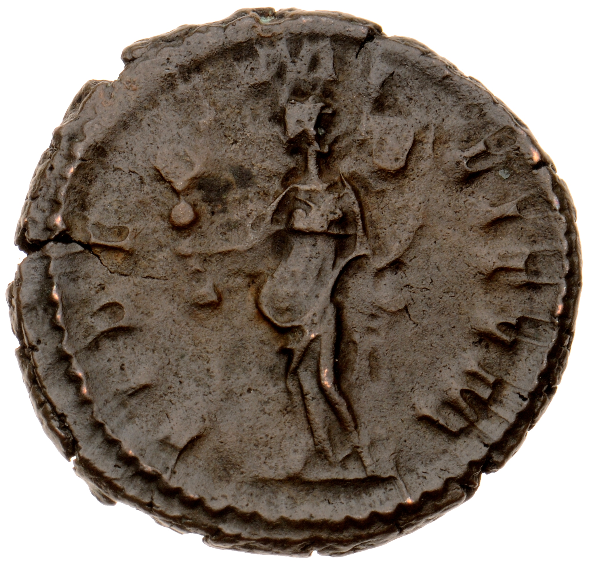 RIC V Victorinus 108 Victorinus reverse — Fides, draped, standing left, holding two ensigns