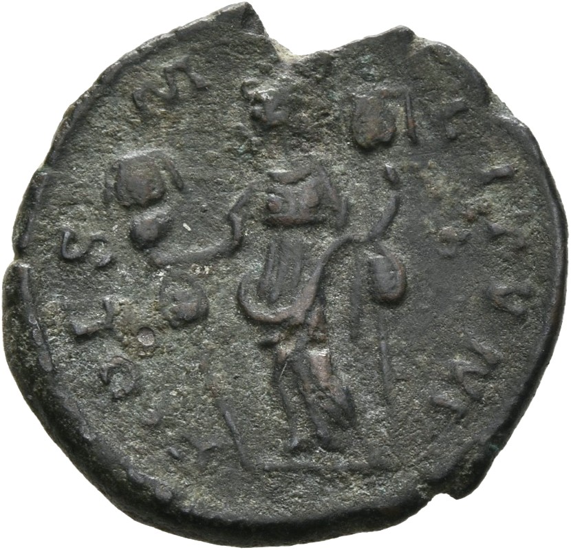 RIC V Victorinus 109 Victorinus reverse — Fides, draped, standing left, holding two ensigns