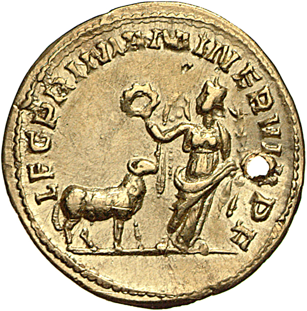 RIC V Victorinus 11 Victorinus reverse, Victory, winged, draped, standing left, holding wreath; to right, ram