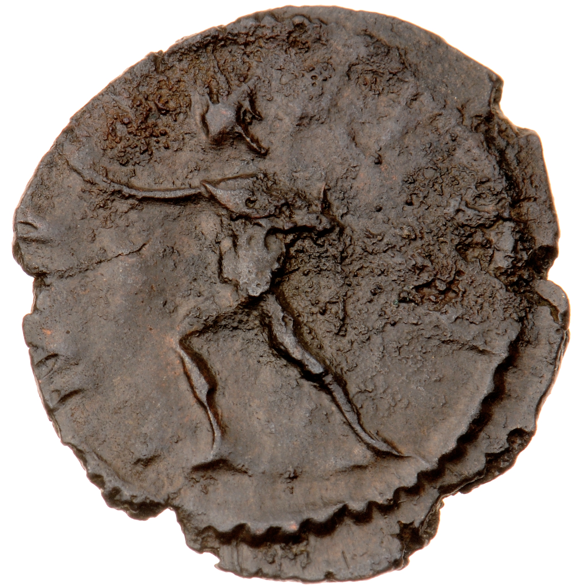 RIC V Victorinus 113 Victorinus reverse, Sol, walking left, raising right hand and holding whip in left hand