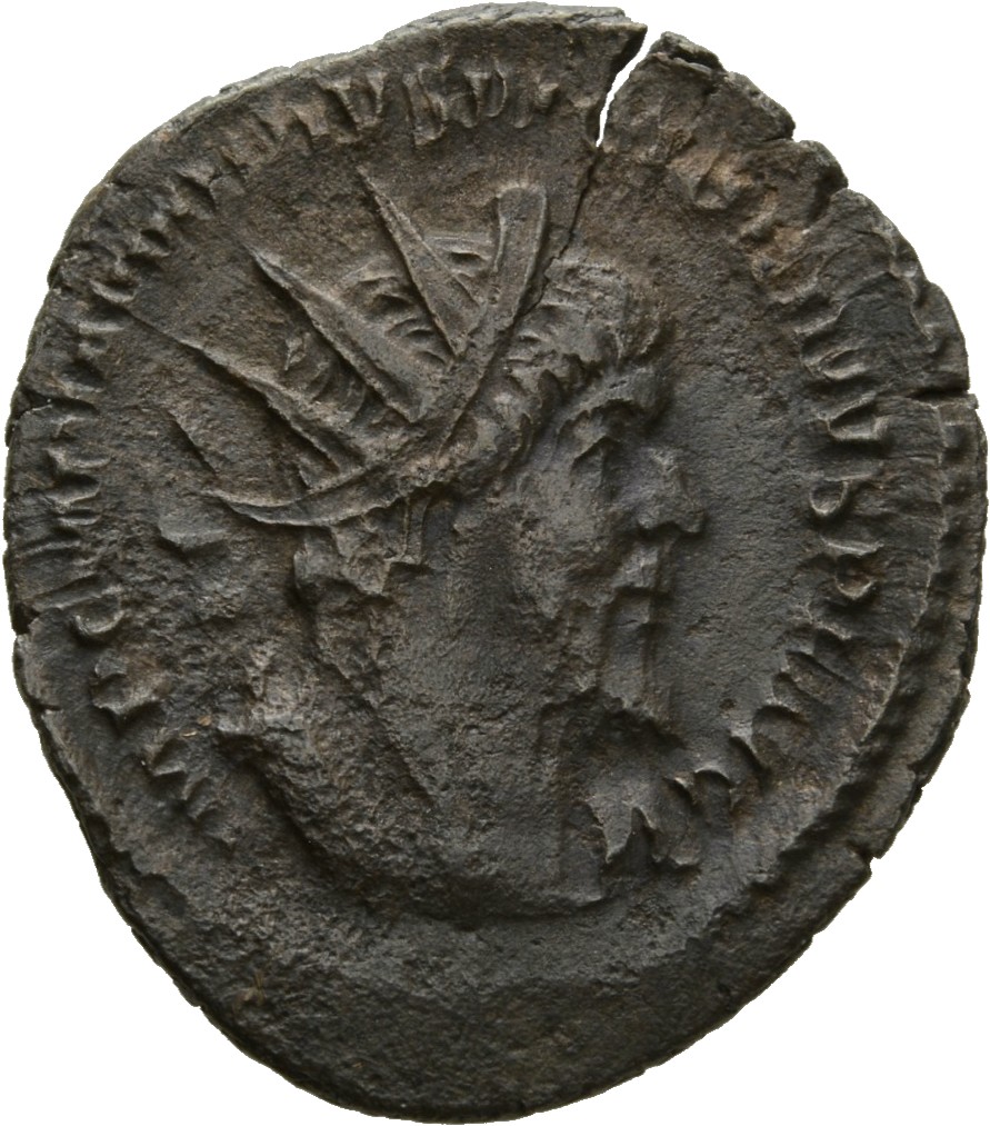RIC V Victorinus 116 Victorinus obverse, Bust of Victorinus, radiate, draped, right, or bust of Victorinus, radiate, drape...