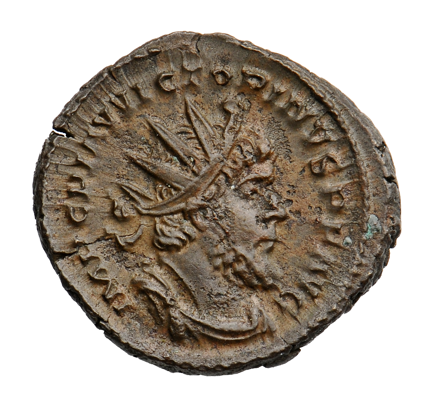 RIC V Victorinus 117 Victorinus obverse, Bust of Victorinus, radiate, draped, right, or bust of Victorinus, radiate, drape...