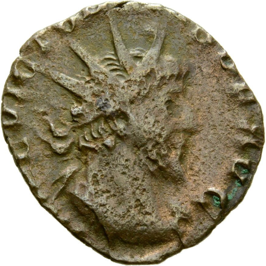 RIC V Victorinus 122 Victorinus obverse, Bust of Victorinus, radiate, cuirassed, right