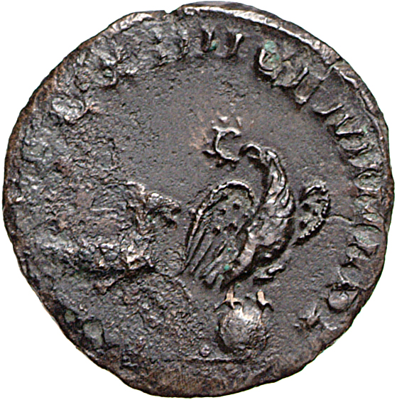 RIC V Victorinus 20 Victorinus reverse, Capricorn, standing right; beside, eagle holding wreath in its beak