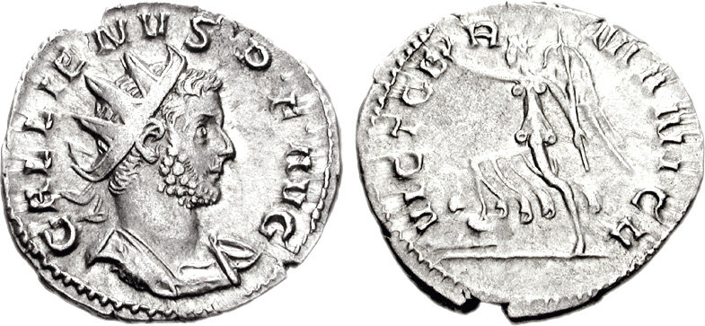RIC V Victorinus 44 Victorinus obverse, Bust of Victorinus, radiate, cuirassed, right