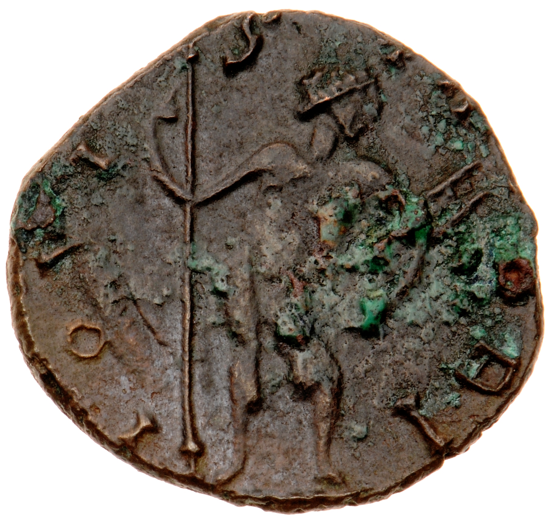 RIC V Victorinus 50 Victorinus reverse, Jupiter, standing right, holding thunderbolt in right hand and sceptre in left hand