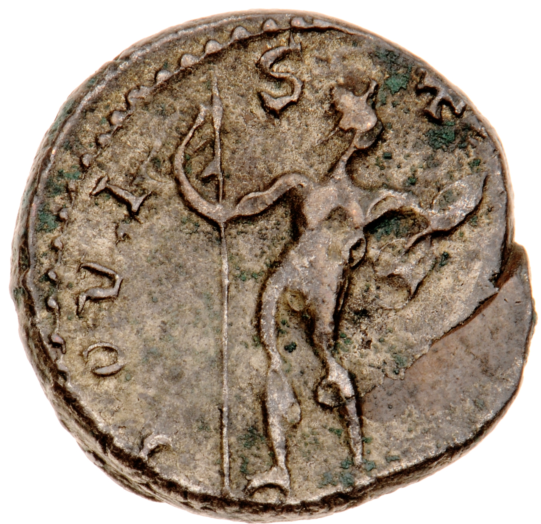 RIC V Victorinus 50 Victorinus reverse — Jupiter, standing right, holding thunderbolt in right hand and sceptre in left hand