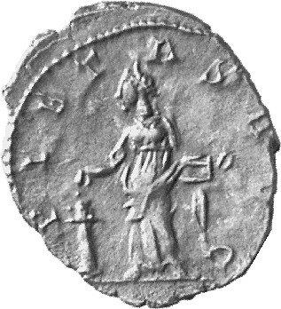 RIC V Victorinus 57 Victorinus reverse, Pietas, draped, standing left, sacrificing at altar and holding box of perfumes