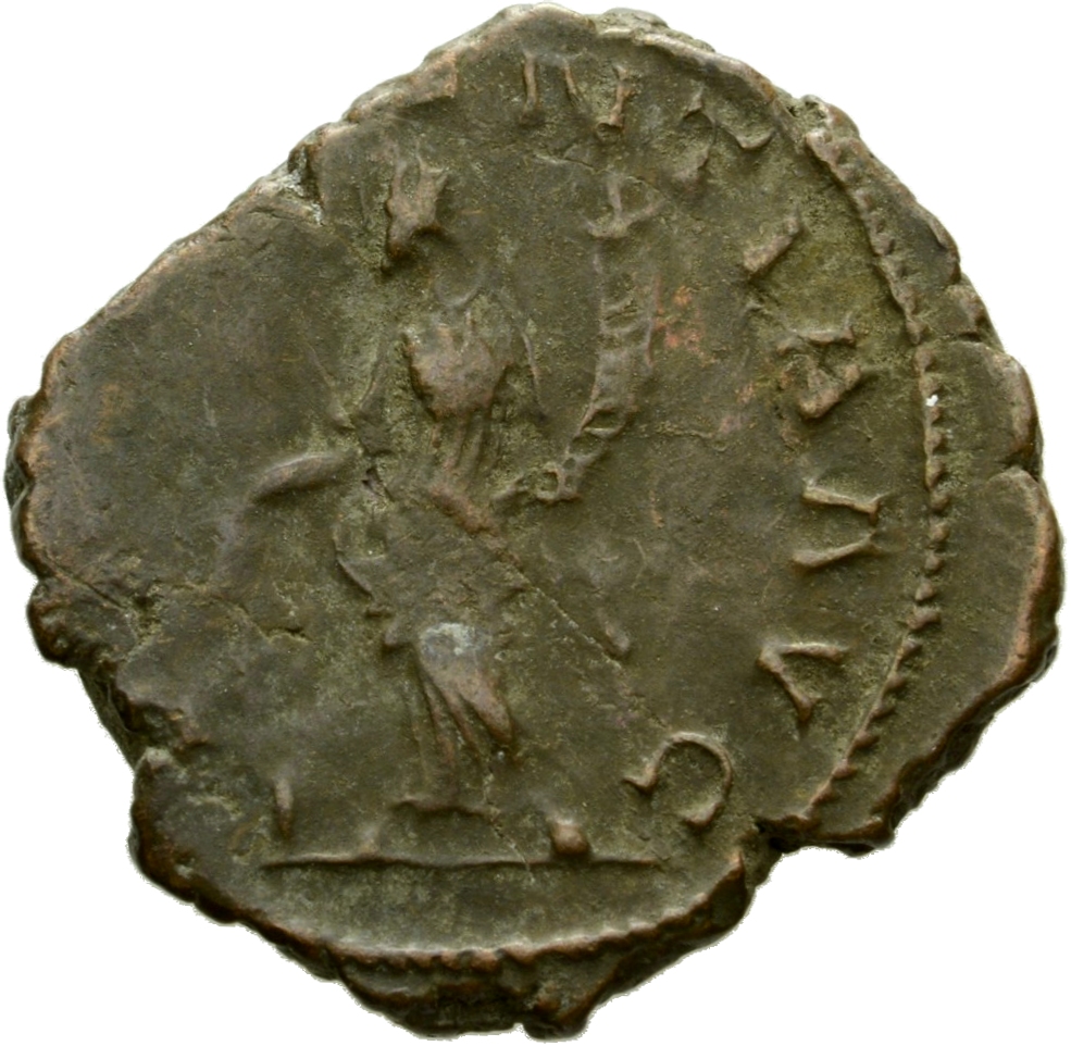 RIC V Victorinus 61 Victorinus reverse, Providentia, draped, standing left, holding baton in right hand and sceptre in lef...
