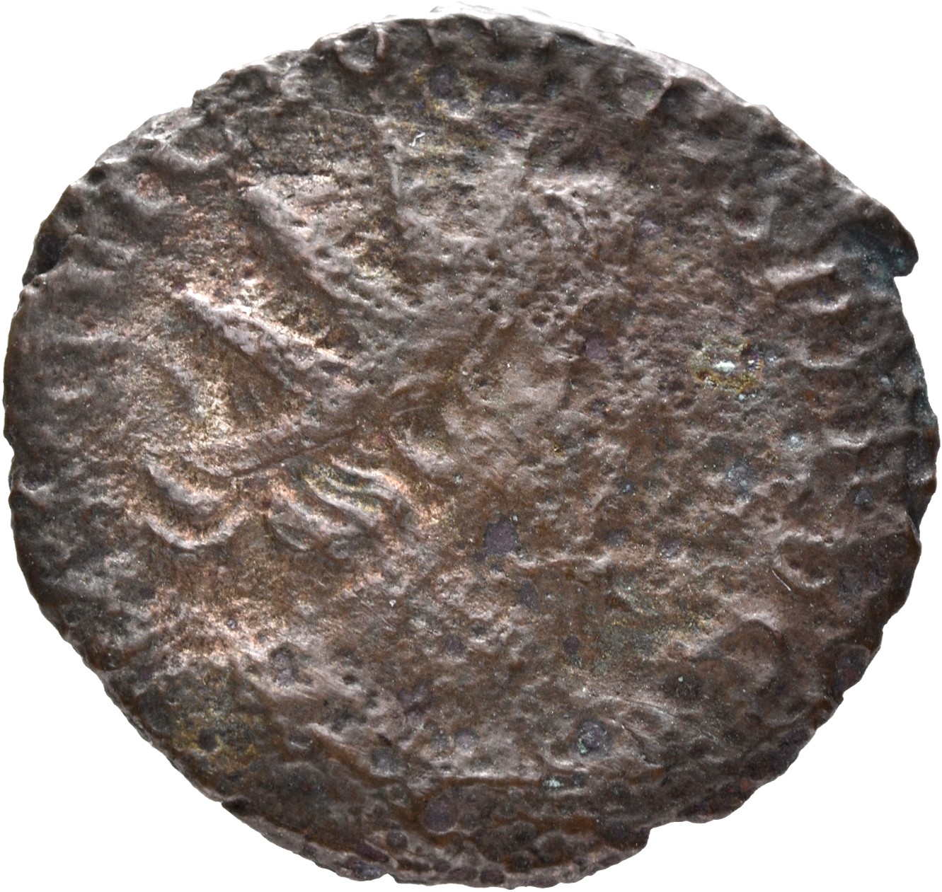 RIC V Victorinus 67 Victorinus obverse — Bust of Victorinus, radiate, draped, right, or bust of Victorinus, radiate, drape...