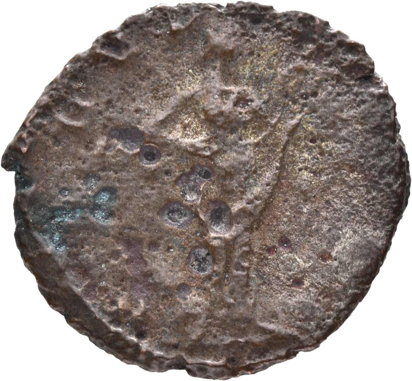 RIC V Victorinus 67 Victorinus reverse — Salus, draped, standing right, feeding snake held in arms