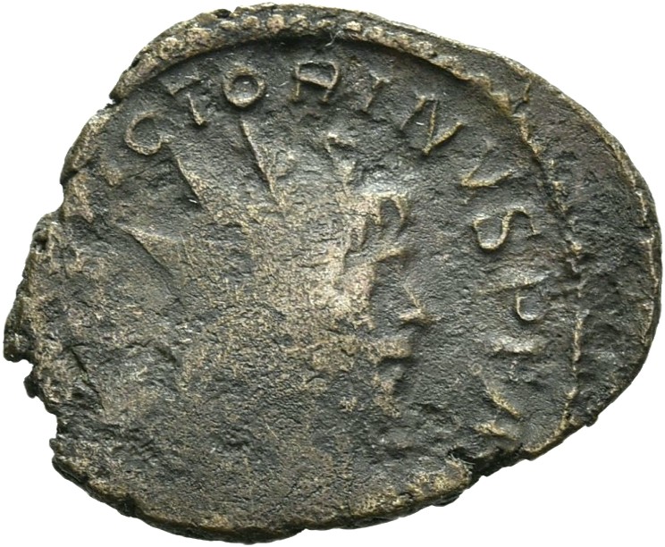 RIC V Victorinus 73 Victorinus obverse, Bust of Victorinus, radiate, cuirassed, right