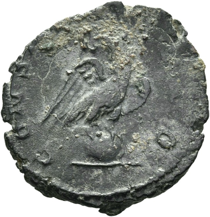 RIC V Victorinus 83 Victorinus reverse, Eagle, standing left on globe