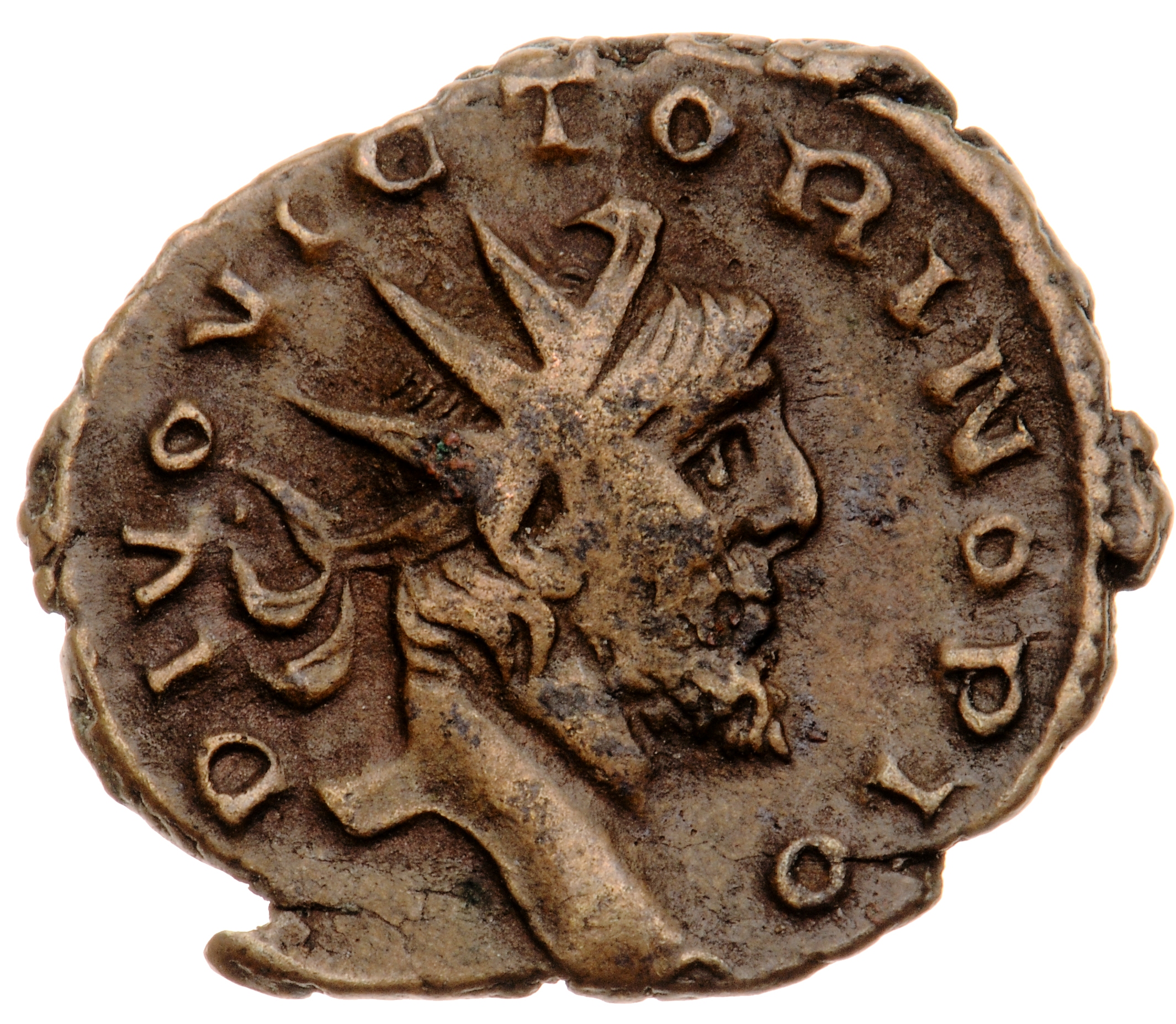 RIC V Victorinus 88 Victorinus obverse — Head of Victorinus, radiate, right