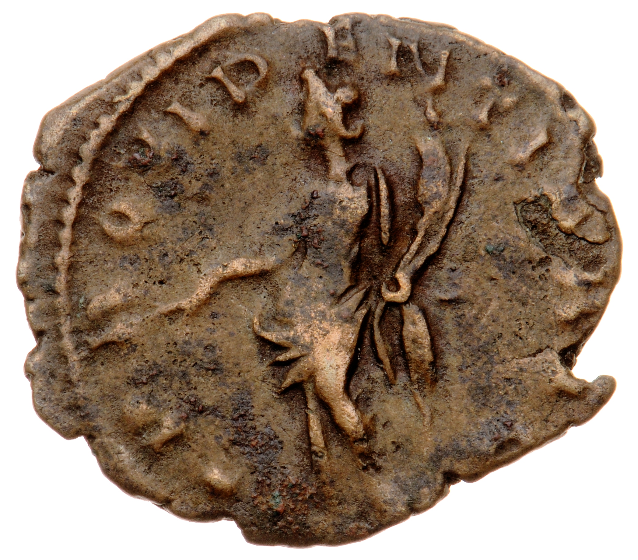 RIC V Victorinus 88 Victorinus reverse — Providentia, draped, standing left, holding baton in right hand and sceptre in le...