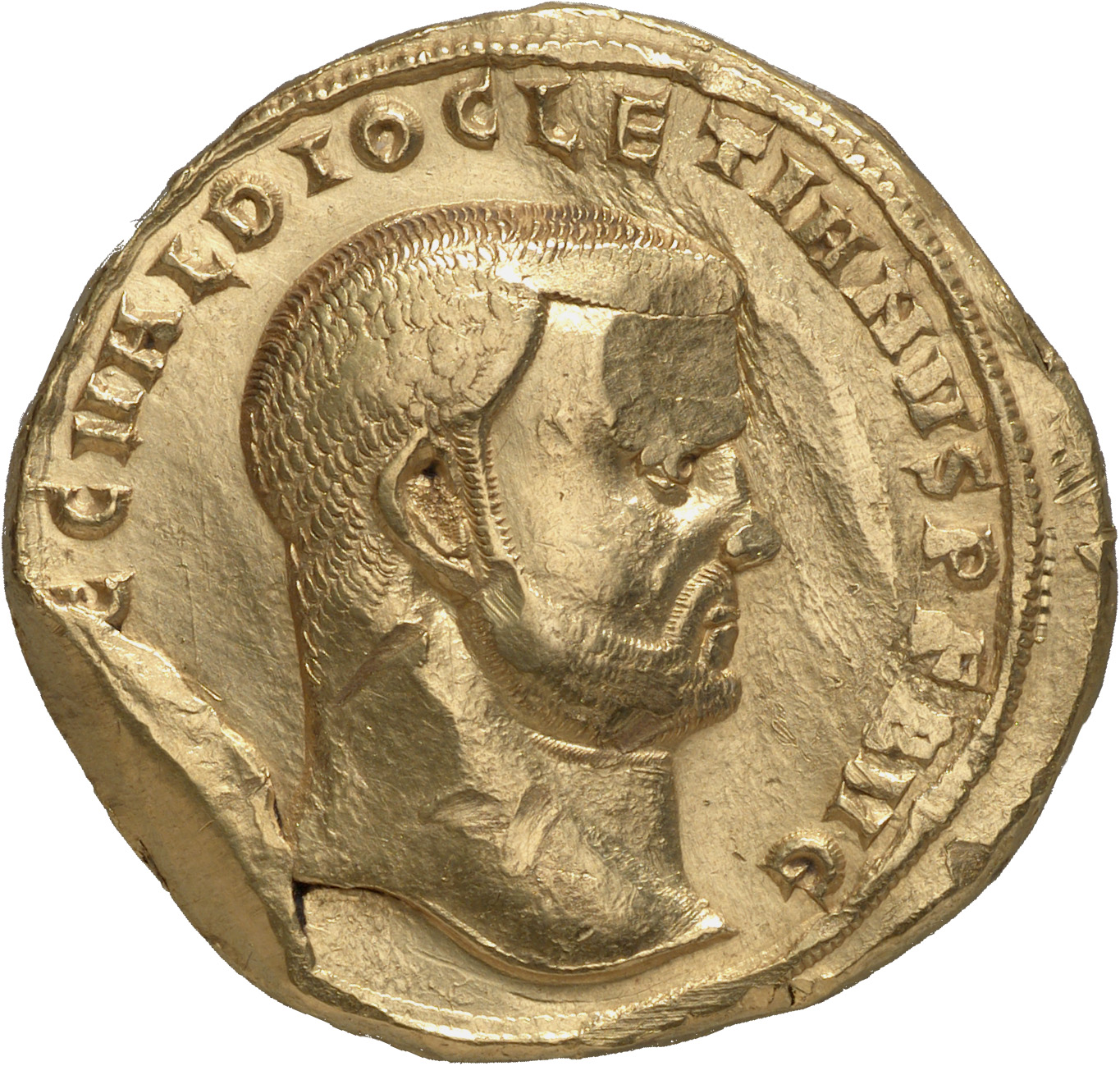 RIC VI Alexandria 1 Diocletian obverse, Head of Diocletian, right