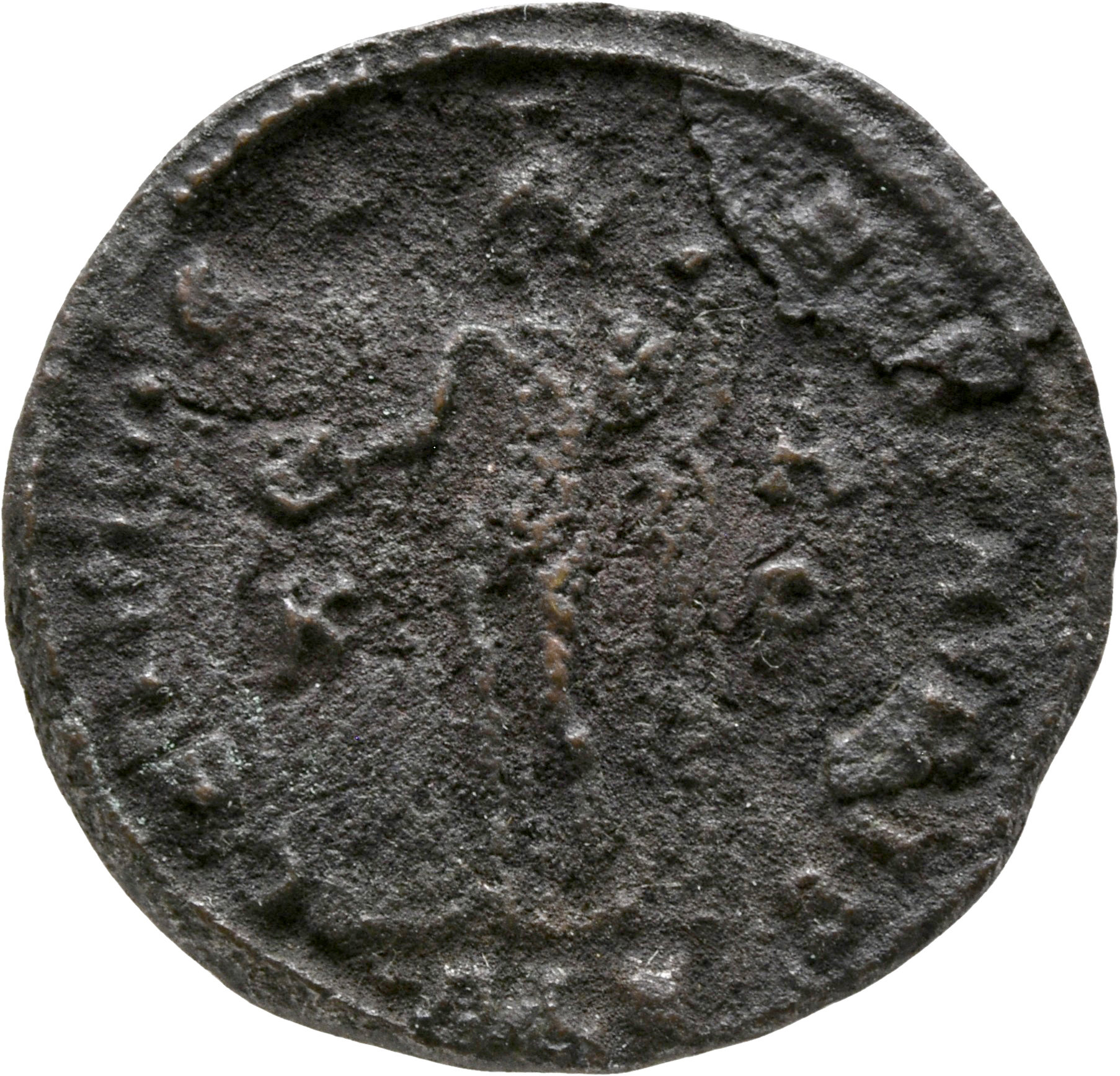 RIC VI Alexandria 108 Maximinus Daia reverse, Genius, wearing modius, nude, chlamys draped over left shoulder, standing le...