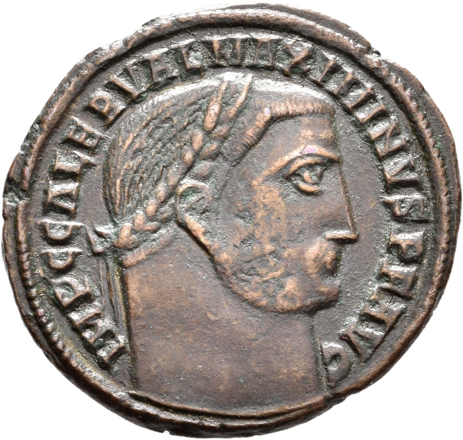 RIC VI Alexandria 135b Maximinus Daia obverse, Head of Maximinus Daia, laureate, right