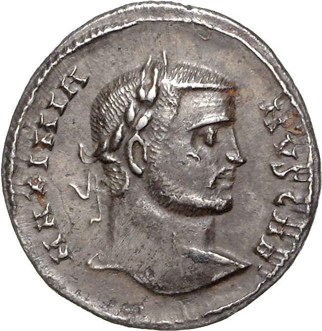 RIC VI Alexandria 13b Diocletian obverse, Head of Galerius, laureate, right
