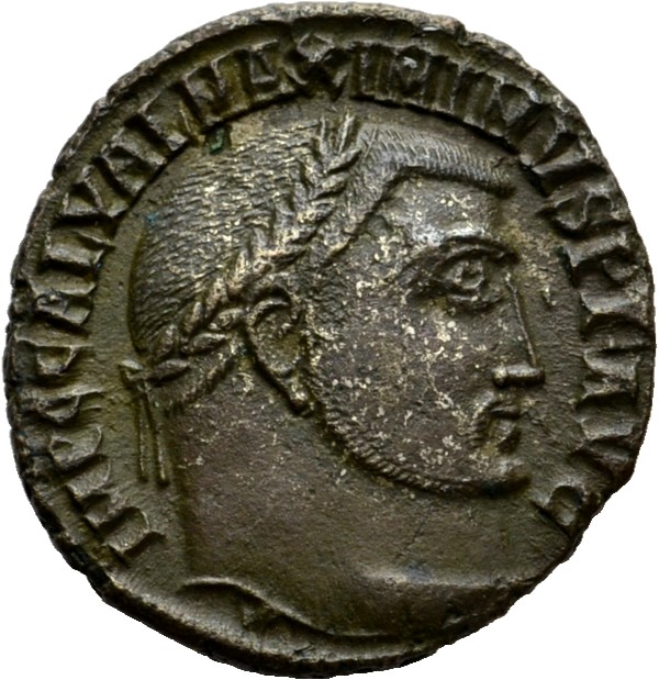 RIC VI Alexandria 160b Maximinus Daia obverse — Head of Maximinus Daia, laureate, right