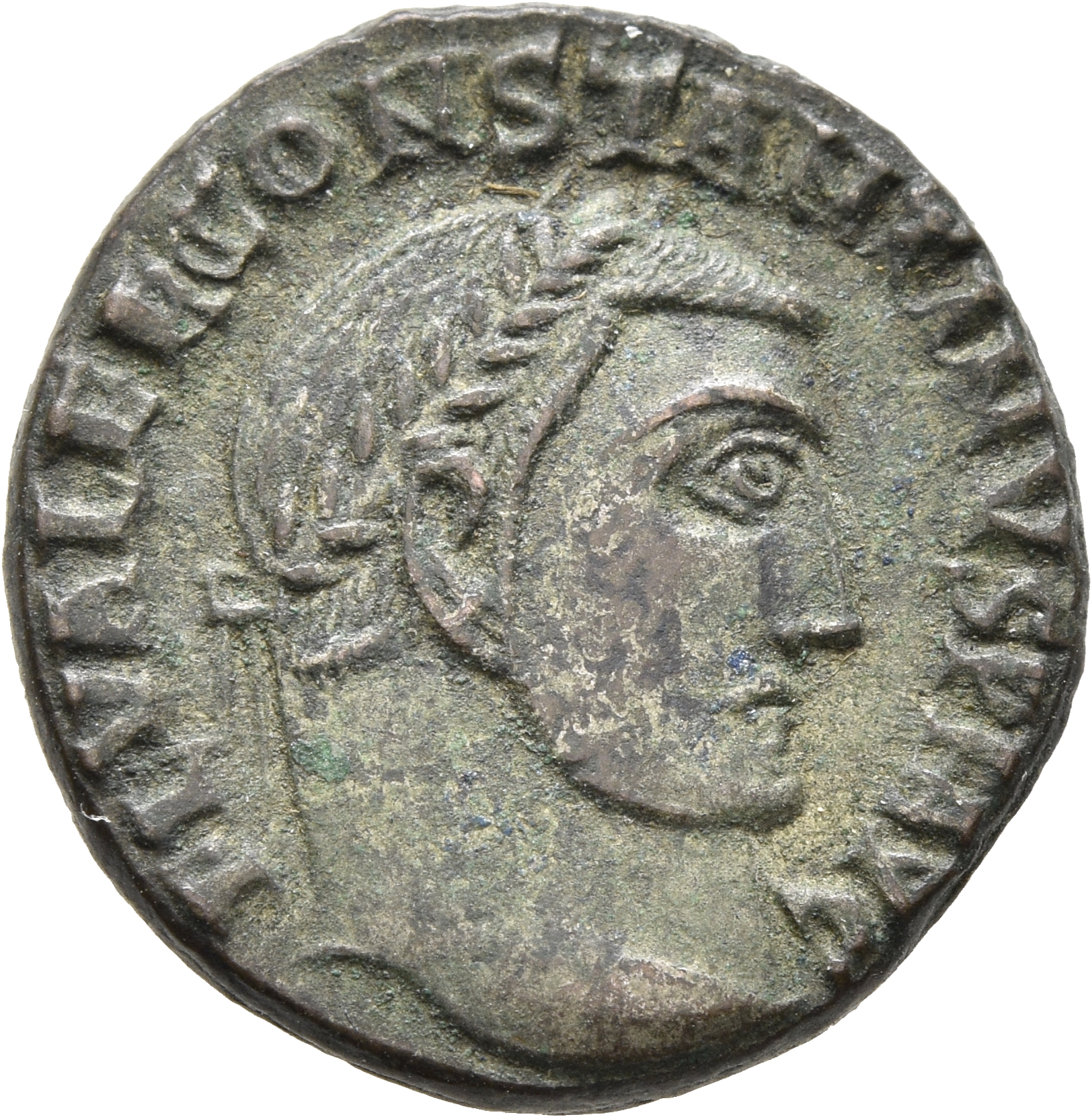 RIC VI Alexandria 163 Maximinus Daia obverse, Head of Constantine I, laureate, right
