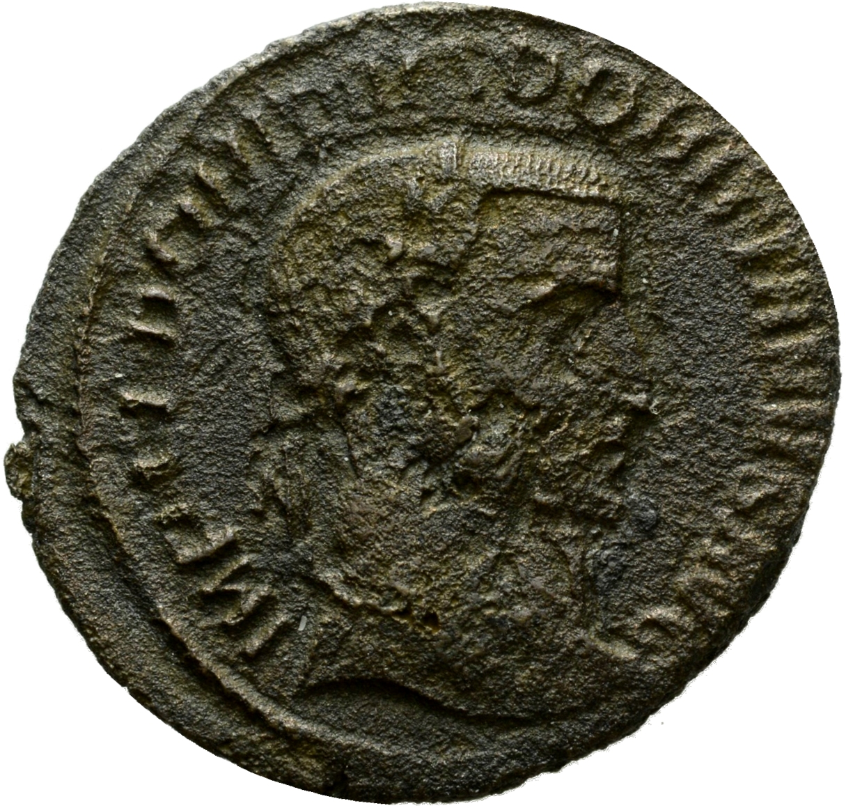 RIC VI Alexandria 20 Diocletian obverse, Head of Domitius Domitianus, laureate, right