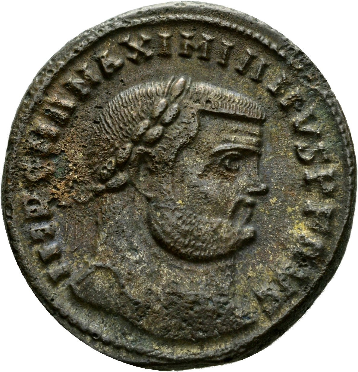 RIC VI Alexandria 26b Diocletian obverse, Head of Maximian, laureate, right; ties divergent