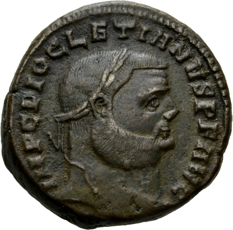 RIC VI Alexandria 30a Diocletian obverse, Head of Diocletian, laureate, right